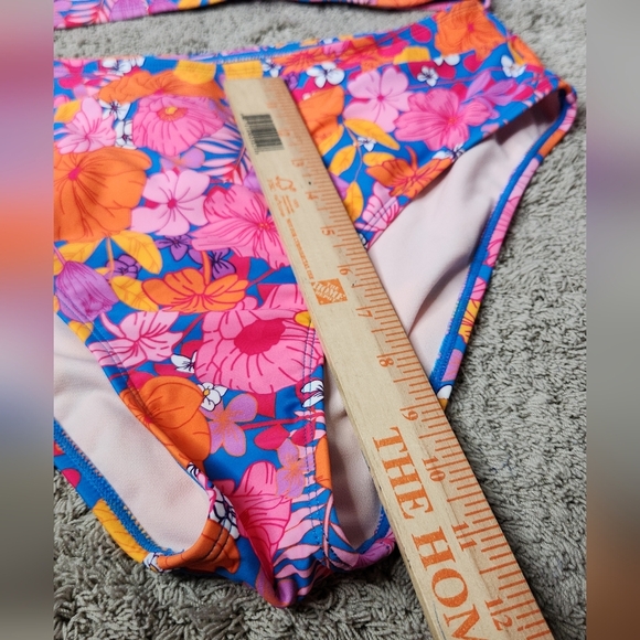 Cupshe Floral Rufled Bralette & High Waist Bikini Set L - Picture 8 of 16